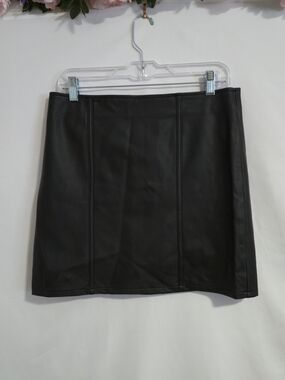 Say What? Black Faux Leather Mini Skirt
